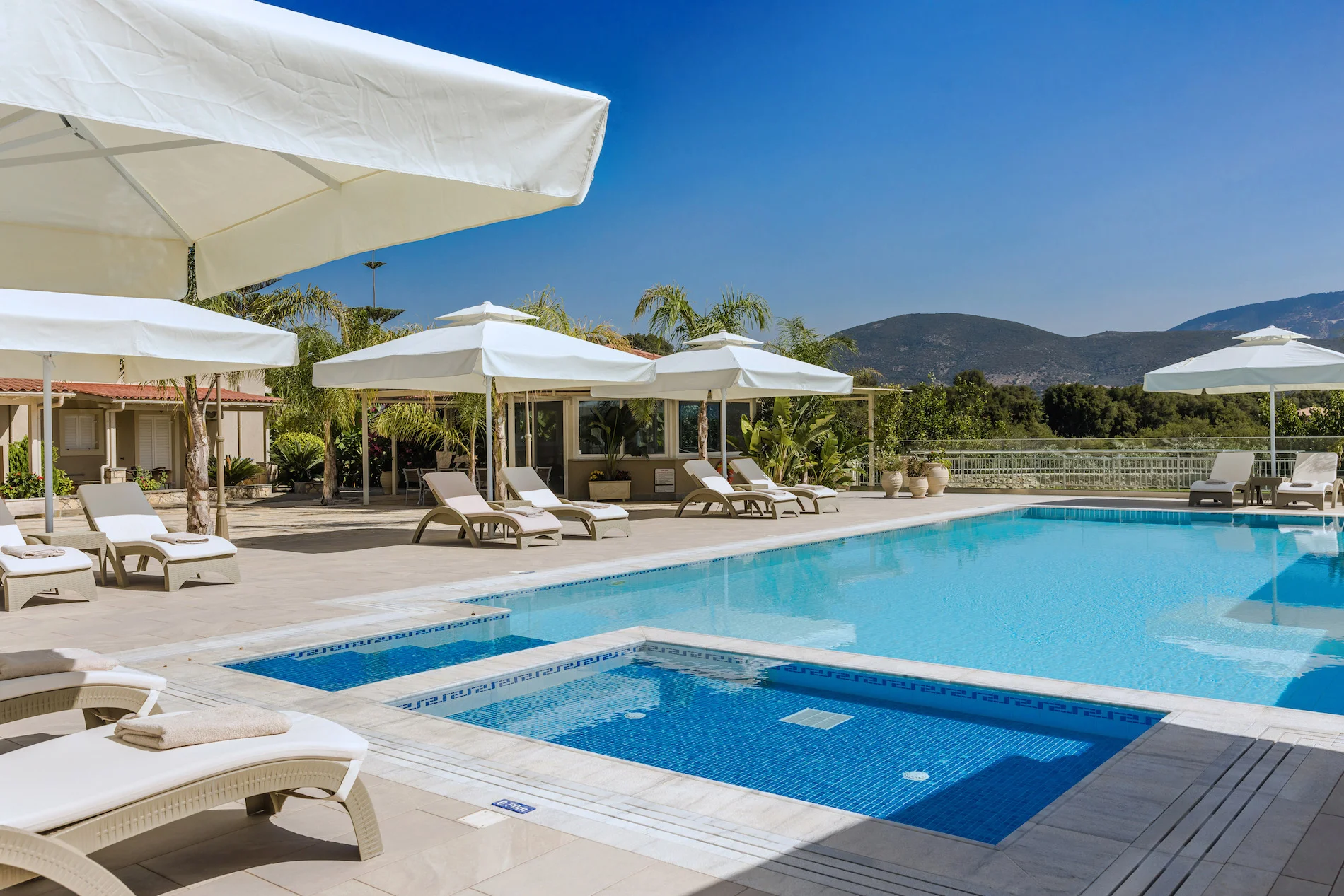 Premium Villa Kefalonia outdoor area with luxury amenities and sea view